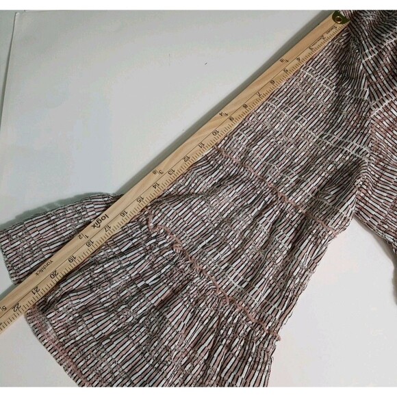 Alfani  4X Bell Sleeve Blouse Tiered Textured Boho Romantic Striped Pullover - Picture 9 of 9